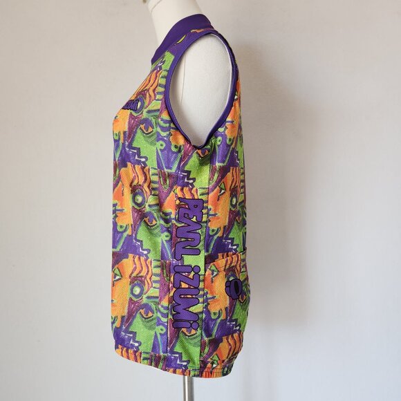 Vintage Pearl Izumi Made in USA Face Printed Cycling Top Sleeveless Zip-Up - Picture 5 of 11